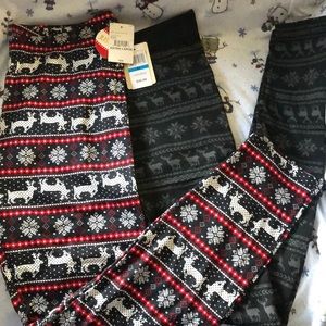 2 PAIRS OF BRAND NEW HOLIDAY LEGGINGS
